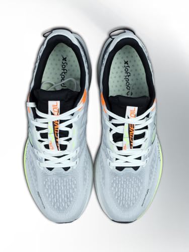 XTEP Mens Precision Hole Cushioning I Multi Grained Traction I Breathable Mesh I ACE + Reactive Coil Dual Tech Running Shoe I White/Black/Green