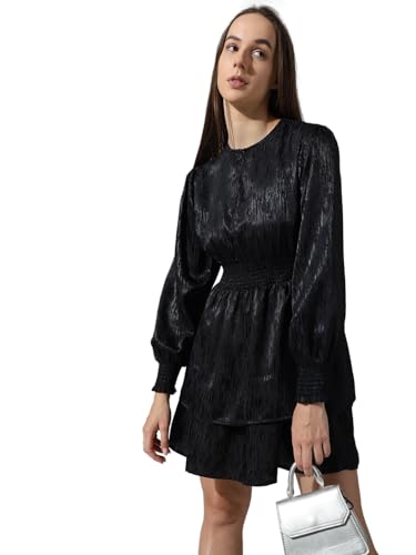 ONLY Women's Polyester A-Line Above The Knee Dress (15337322- Anthracite