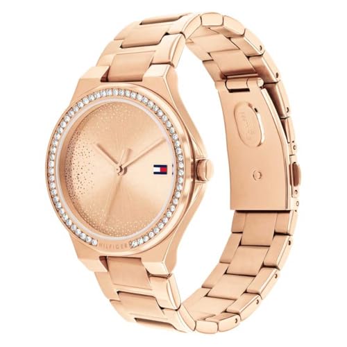 Tommy Hilfiger Quartz Analog Rose Gold Stainless Steel Strap for Women-TH1782643