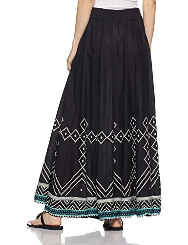 W for Woman Women's Maxi Skirt (18FE55386-59518_Black_WM_Black_M)