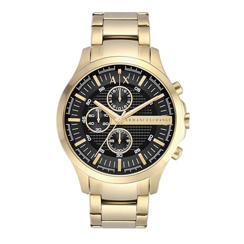 Armani Exchange Mens 46 mm Black Dial Stainless Steel Chronograph Watch - AX2137