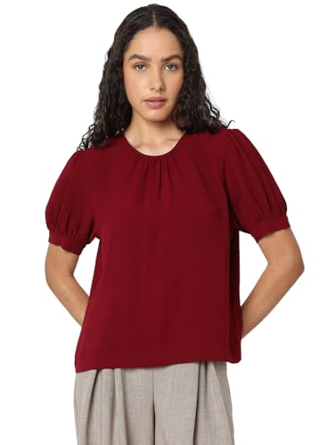 VERO MODA Women's Regular Fit Red Top