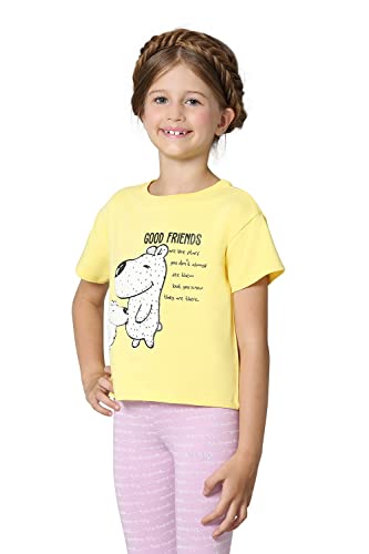 Van Heusen Girls Ultra Soft T-Shirt - Power Plus Cotton Spandex - Crew Neck, Short Sleeve_56401_Snap Dragon_7-8 Years