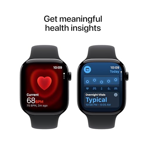 Apple Watch Series 11 GPS 46mm Jet Black Aluminium Case with Black Sport Band - M/L