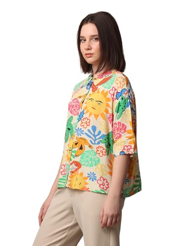 ONLY Women Printed Regular Fit Casual Multicolor Spread Collar Shirt
