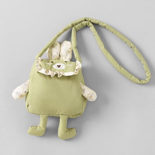 Hopscotch Girls Olive Full Sleeves Bow Applique Puffer Coat For Age (18-24 Months)