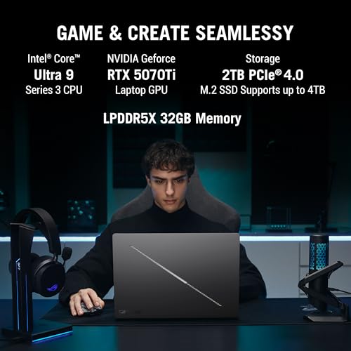 ASUS ROG Zephyrus G16 (2026),Intel Core Ultra 9 386H (Series 3),RTX 5070 Ti-12GB,32GB RAM,2TB SSD,OLED,16"(40 cm),240Hz,Win 11,M365 Basic(1Y),Office 24,Gray,1.9 Kg,GU606AR-TB039WS,Gaming Laptop