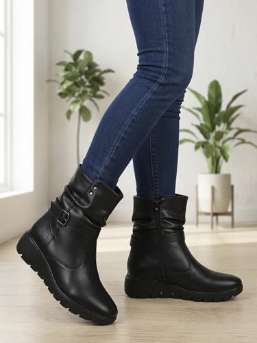 ELLE Women Boot,Black,UK-6