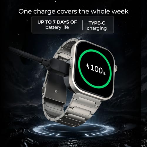 Noise New Launch ColorFit Ultra 4 Smartwatch with BT Calling, 1.96" AMOLED Always-On Display, AI Transcription & Voice Commands, Metal Body, 10m Water Resistant, Heart Rate Monitor (Royal Blue)