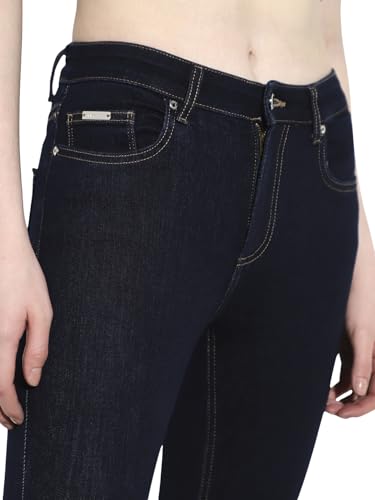 ONLY Women's Solid Skinny Fit High-Rise Dark Blue Jeans