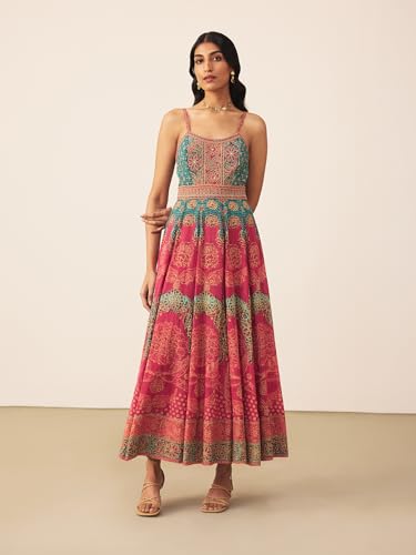 Ritu Kumar Teal Safflower Long Dress