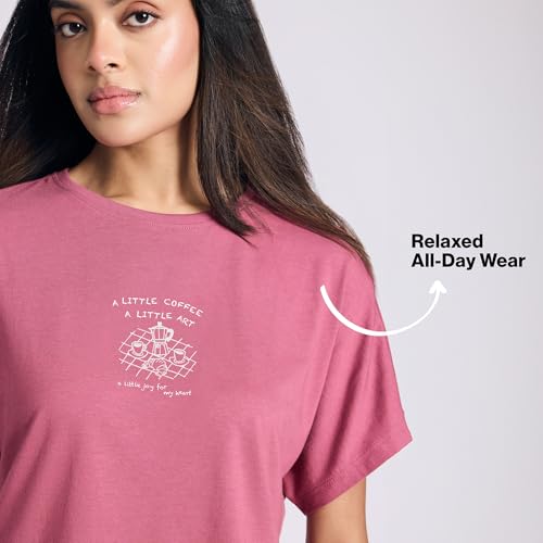 NYKD by Nykaa Buttery Soft Modal Cotton Pyjama Coord Set of 2 with Round Neck Graphic Tee Nys932