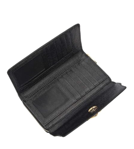 Da Milano Premium Leather Wallet for Women | Multi Compartment Travel Wallet - Black