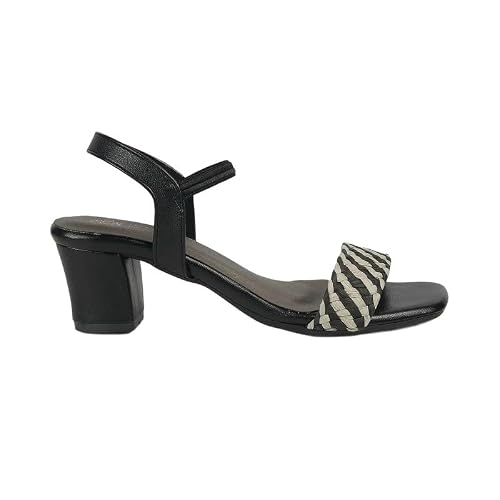 tresmode Cescross Women's Black Dress Block Heel Sandals in Size 8 UK / 41 EU