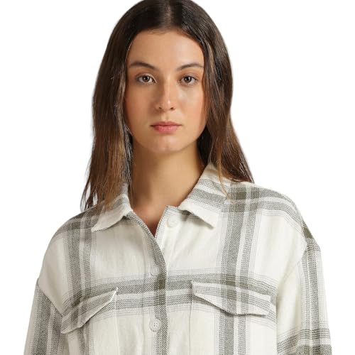 Pepe Jeans Women's Oversized Fit Shirt (PL305069_Olive Green