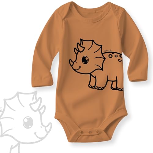 minicult Premium Baby Onesies Bodysuit Full Sleeves – Pack of 5 | 200 GSM Cotton | Snap Button | Unisex Newborn Bodysuit Set| Soft & Breathable(Dino Full Sleeves)(9-12 Months)
