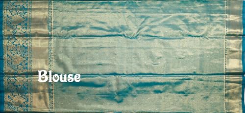 VFCollections Women's Kanchipuram Silk Pure Pattu Sarees With Blouse (VFC322-1)