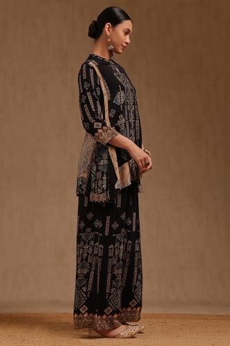 Soch Women's Crepe Co-Ords Set (FWA5KS10877_Black