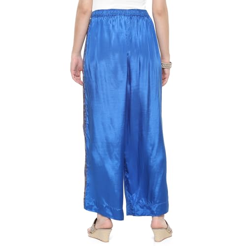 Rangriti Women's Straight Pants (RMMSTRYOF18451AW23CBTBLU_Blue