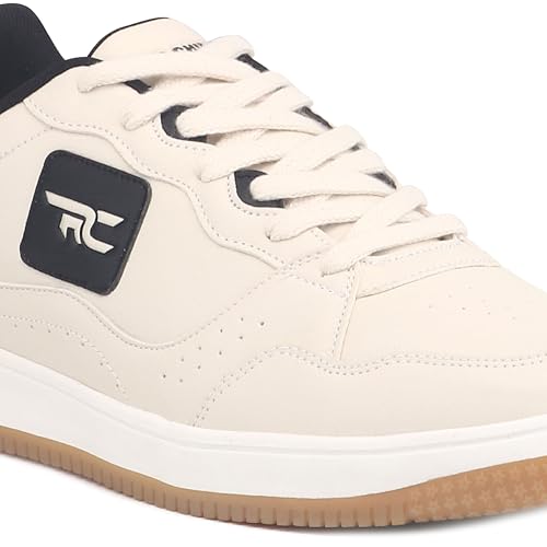 Red Chief Men’s Sneaker | Off White Lace-Up Low Ankle Athletic Shoe with PU Upper (C6020)
