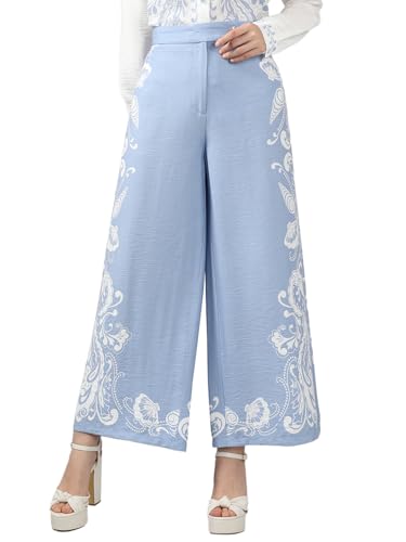 VERO MODA Women Flared Blue High Rise Pants