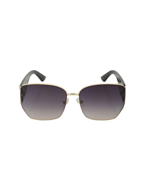 Carlton London Gold and Black toned with UV Protected Oversized Women Sunglass