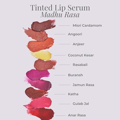 Forest Essentials Tinted Plumping Lip Serum Gulab Jal | Natural Glossy Lip Tint with Natural Colour & Flavours | Clean, Cruelty-Free Makeup