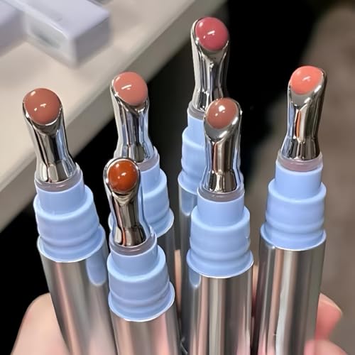 Cappuvini Mirror Water Shine Essence Lip Gloss | Moist and Submissive Light Texture | Moisturizing Lip Tint with Cooling Ice Roller Applicator | Lip Protection Formula | Long-Lasting Liquid Lipstick | Ice-Themed Shades Light Pink Light Nude Color With Hig