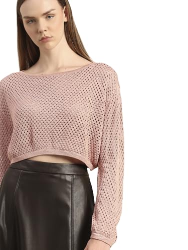 VERO MODA Women's Viscose Round Neck Sweater Ash Rose