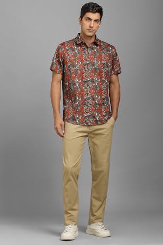 Louis Philippe Men Red Print Half Sleeves Casual Shirt