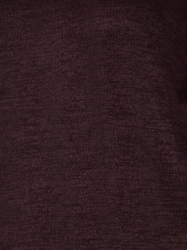 Max Women Striped Knit Top (Burgundy_XXL)