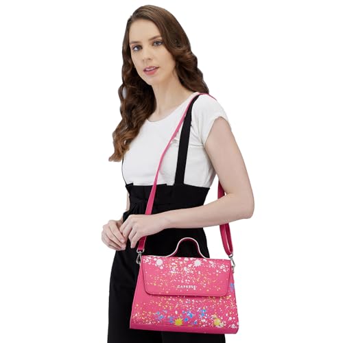 Caprese Splash Satchel for Women (Small, Fuchsia)