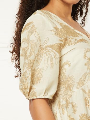 Max Women's Cotton A-Line Below The Knee Dress (DS511003_Off White