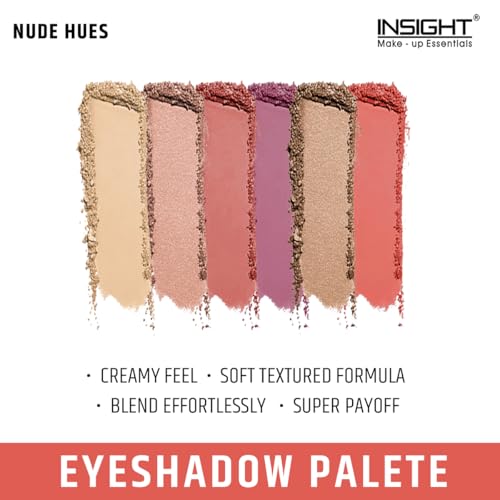 INSIGHT Show Time 6 Color Eyeshadow Palette | Matte Finish | Begginer Friendly | Easily Blendable | Day to Night Look - (Nude Hues) 15 g