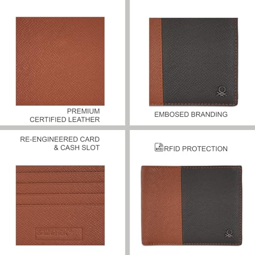 UNITED COLORS OF BENETTON Jacobo Leather Men's Casual Wear Two Fold Wallet (Brown, Free Size)