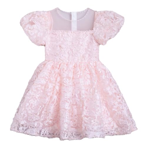 Hopscotch Girls Floral Applique Party Dress in Peach Color for Age (7-8 Years)