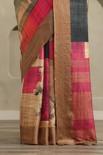 Soch Womens Multicolour Viscose Geometric Printed Saree