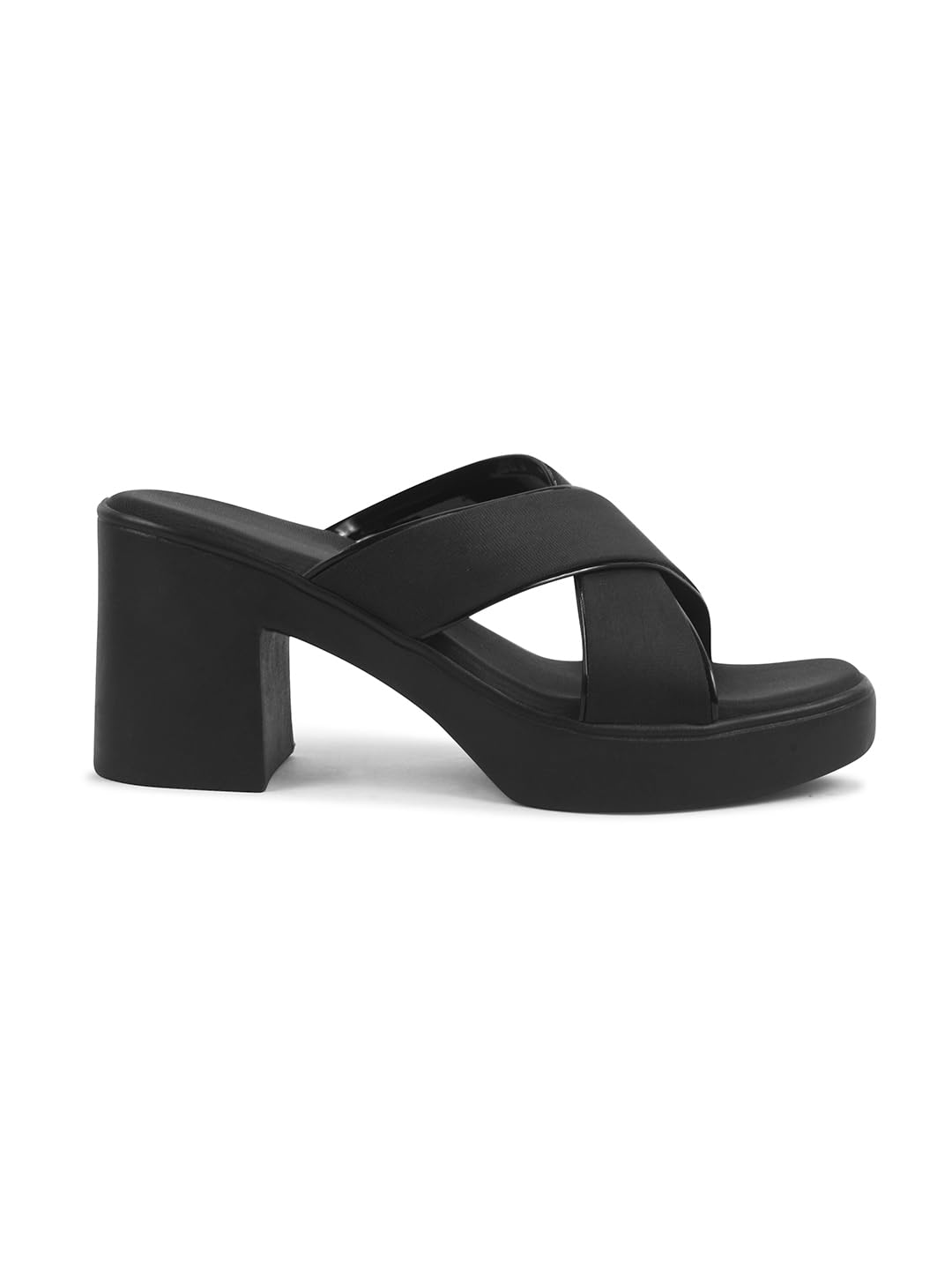 SVYA Comfortable Heel Sandals for Women and Girl (Black, UK Footwear Size System, Adult, Women, Numeric, Medium, 7)