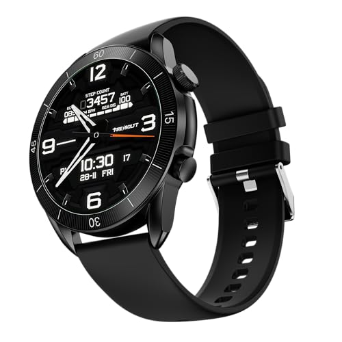 Fire-Boltt Legacy Luxury Round Smart Watch 1.43″ Super AMOLED, Bluetooth Calling, Wireless Charging, Voice Assistant, SPO₂ & Heart Rate Monitor, 110+ Sports Modes, Smart Watch for Men & Women - Black