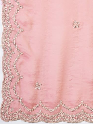 Meena Bazaar Georgette Saree For Women |PINK Colour