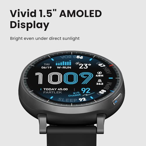 Amazfit Active Max(Smartchoice) Smart Watch 1.5" AMOLED Display,25-Day Battery,Offline Maps,GPS,4GB Storage,170+Sport Modes,5 ATM,Heart Rate & Sleep Fitness Tracker, Android & iPhone,Black