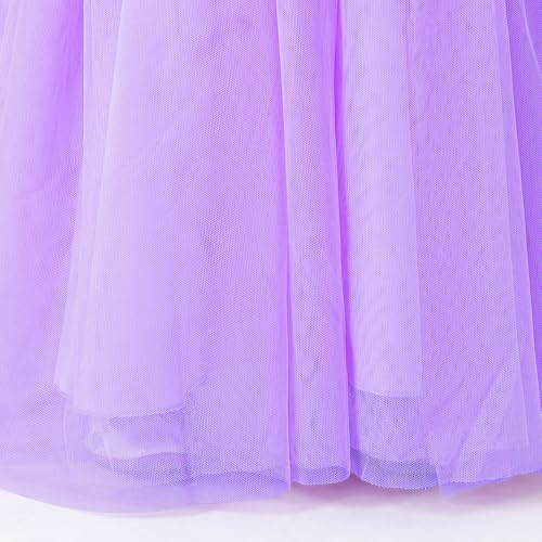 Hopscotch Girls Purple Sleeveless 3D Butterfly Applique Ruffled Gown for Age (5-6 Years)