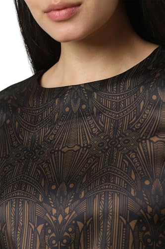 Van Heusen Women Black Print Thigh-Length Party Dress