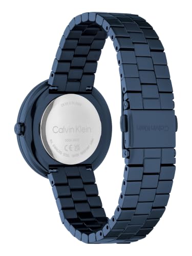 Calvin Klein Twisted Bezel Qtz Basic Slim Blue Round Dial Women's Watch- 25100097