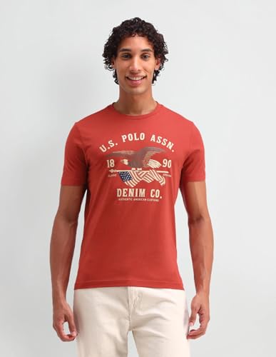 U.S. POLO ASSN. Men's Relaxed Fit T-Shirt (UDTSHS1054_Orange