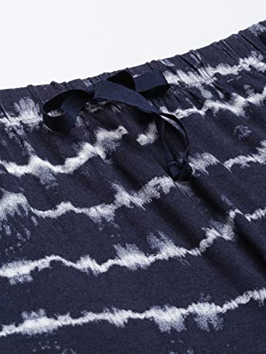 Enamor EC14 Tie & Dye Printed Home Tee and Shorts Set for Women with Ruffled Trim
