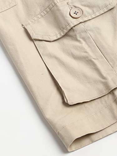 Dennis Lingo Mens Cream Slim Fit Mid Rise Casual Cotton Shorts (B901_Cream_28)