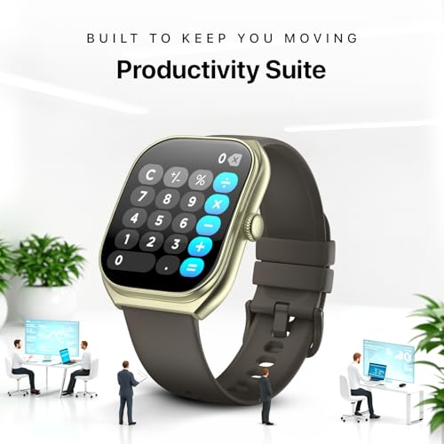 Noise Icon Arc 2.01" Immersive Curved Display Smartwatch, 10-Day Battery, 1ATM Water Resistant, Functional Crown, 100+ Sports Modes, Health Suite™, Voice Assistant, Built-in Games (Nickel Brown)