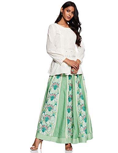 W for Woman Women Maxi Skirt (19FEW50176-111498_Green_WL_Green_L)