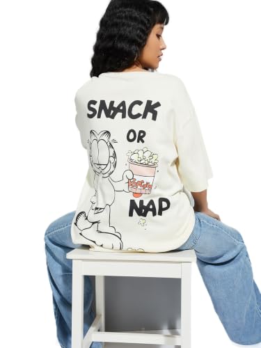 Max URB_N Women Garfield Printed T-Shirt (Beige_L)